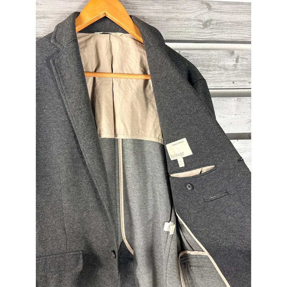 Banana Republic Heritage Mens Gray Tweed Knit 3 Button Blazer Sport Coat M